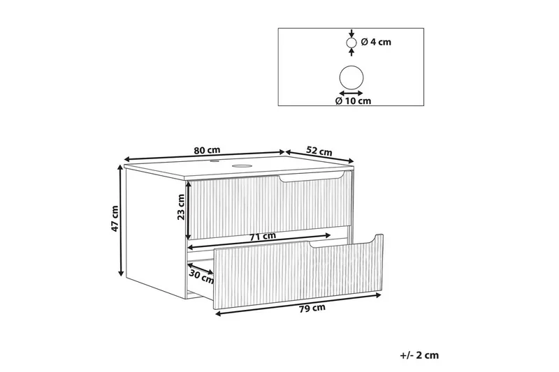 Håndvaskskab Quintela Sort, Hvid, 80x52x48 cm - Sort, Hvid, 80x52x48 cm - Hus & renovering - Køkken & bad - Badeværelse - Badeværelsesmøbler - Badeværelsesskab