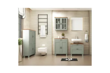 Højskab til badeværelse Loft24 Alby højskab til badeværelse 130x75x30 cm Grön - Hus & renovering - Køkken & bad - Badeværelse - Badeværelsesmøbler - Badeværelsesskab