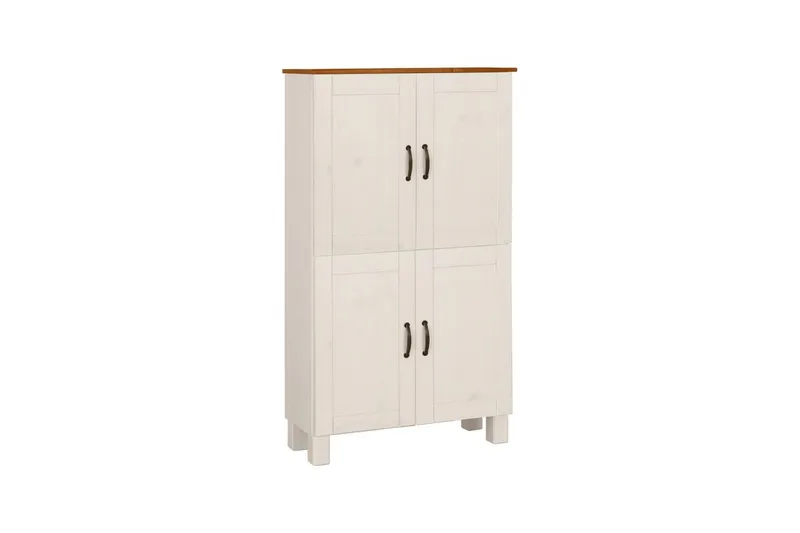 Højskab til badeværelse Loft24 Badeværelsesskab Alby 75x30x130 cm, hvid/honning Vit,Ljusbrun