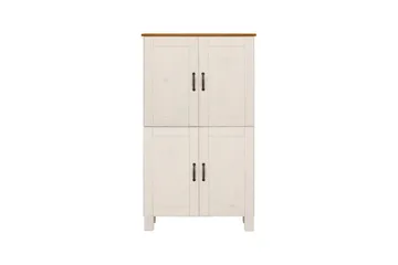 Højskab til badeværelse Loft24 Badeværelsesskab Alby 75x30x130 cm, hvid/honning Vit,Ljusbrun - Hus & renovering - Køkken & bad - Badeværelse - Badeværelsesmøbler - Badeværelsesskab