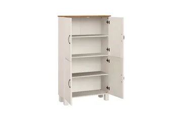 Højskab til badeværelse Loft24 Badeværelsesskab Alby 75x30x130 cm, hvid/honning Vit,Ljusbrun - Hus & renovering - Køkken & bad - Badeværelse - Badeværelsesmøbler - Badeværelsesskab