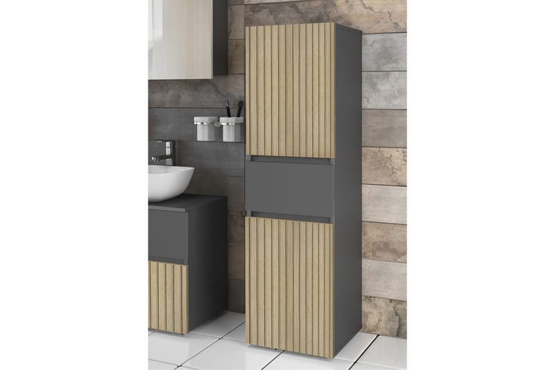 Højskab til badeværelse Loft24 Badeværelsesskab Loft24 Wisla 130x35x38 cm Natur - Hus & renovering - Køkken & bad - Badeværelse - Badeværelsesmøbler - Badeværelsesskab