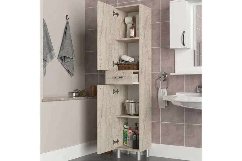 Højskab til badeværelse NO_BRAND Namo Højskab Badeværelse Beige - Hus & renovering - Køkken & bad - Badeværelse - Badeværelsesmøbler - Badeværelsesskab