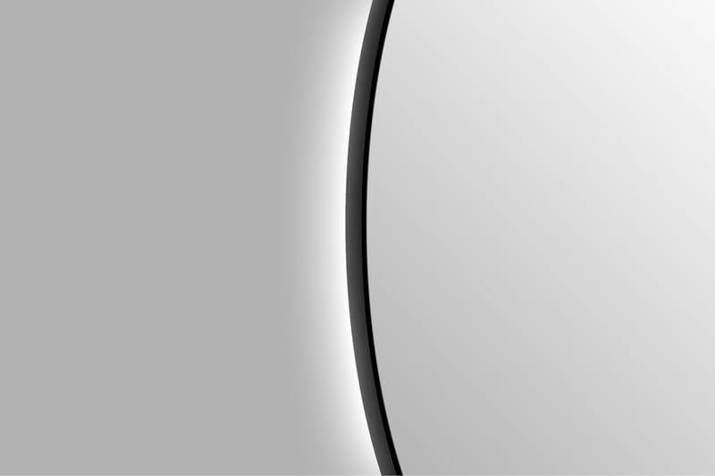 Kilir Spejl 100 cm Rund - Sort - Badeværelsesspejl - Badeværelsesspejl med belysning