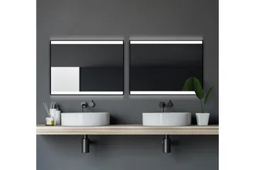 Knutby Badeværelsesspejl 60 cm LED-belysning - Sort - Hus & renovering - Køkken & bad - Badeværelse - Badeværelsesmøbler - Badeværelsesspejl
