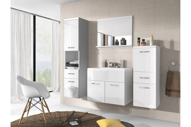 Alba Badeværelsessæt, Hvid/Højglans