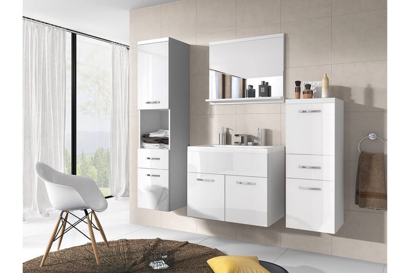 Alba Badeværelsessæt, Hvid/Højglans