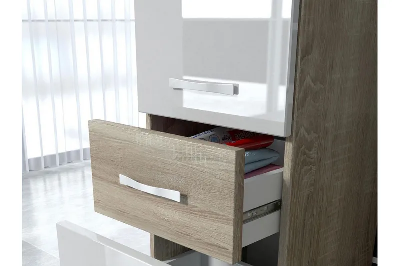 Alba Badeværelsessæt - Hvid/Højglans - Hus & renovering - Køkken & bad - Badeværelse - Badeværelsesmøbler - Komplette møbelpakker