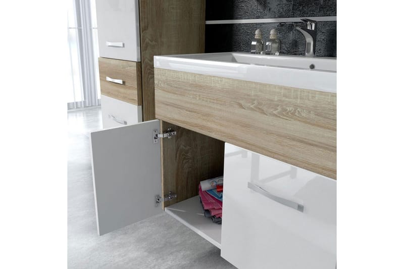 Alba Badeværelsessæt - Hvid/Højglans - Hus & renovering - Køkken & bad - Badeværelse - Badeværelsesmøbler - Komplette møbelpakker