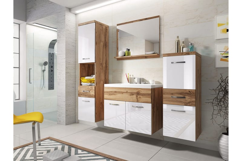 Alba Badeværelsessæt, Hvid/Højglans