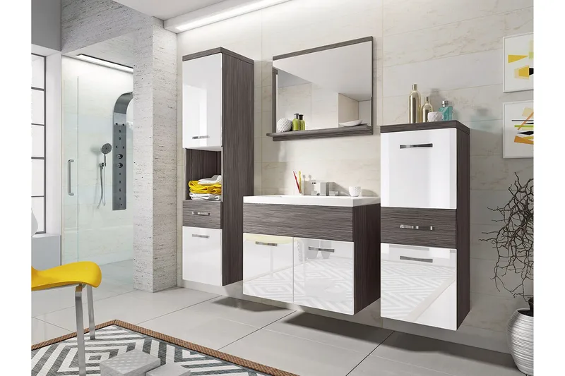 Alba Badeværelsessæt, Hvid/Højglans