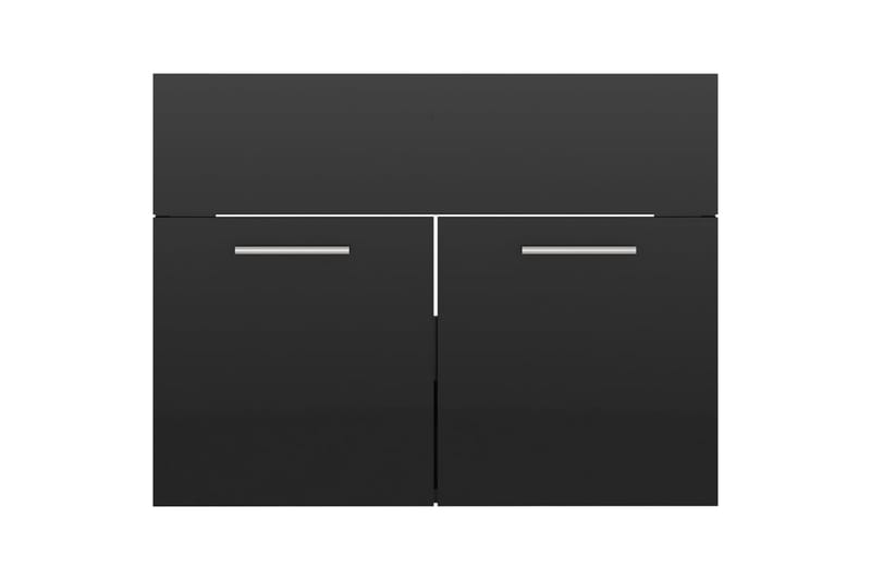 badeværelsesmøbelsæt 2 dele spånplade sort højglans - Sort - Komplette møbelpakker