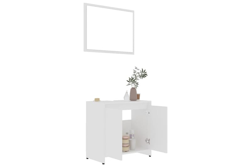 badeværelsesmøbelsæt 3 dele spånplade hvid - Hvid - Hus & renovering - Køkken & bad - Badeværelse - Badeværelsesmøbler - Komplette møbelpakker