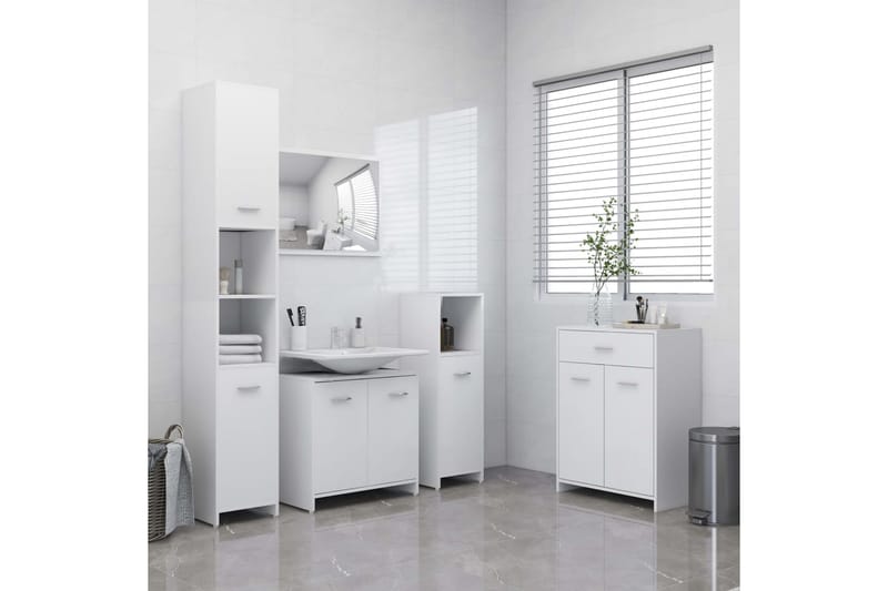 badeværelsesmøbelsæt 4 dele hvid - Hvid - Komplette møbelpakker