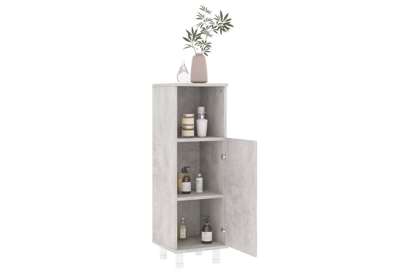 badeværelsesmøbelsæt 4 dele spånplade betongrå - Grå - Komplette møbelpakker