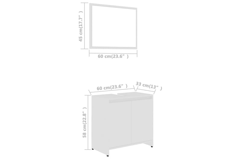 badeværelsesmøbelsæt spånplade hvid - Hvid - Komplette møbelpakker