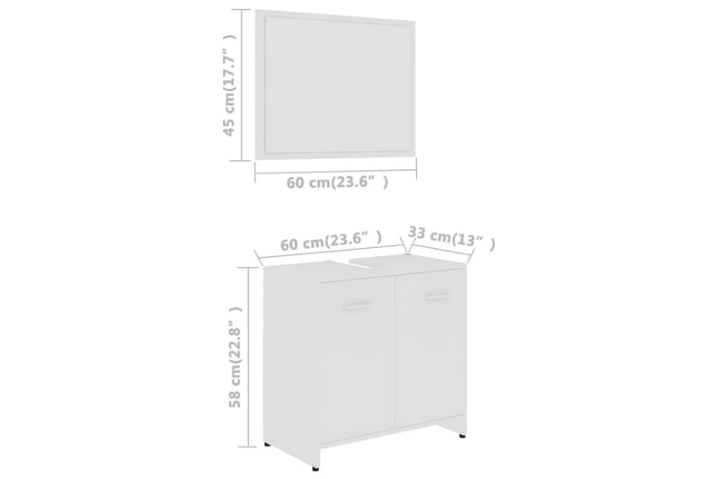 badeværelsesmøbelsæt spånplade hvid - Hvid - Komplette møbelpakker