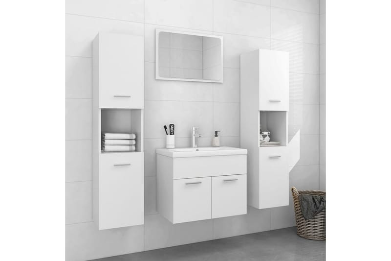 badeværelsesmøbelsæt spånplade hvid - Komplette møbelpakker