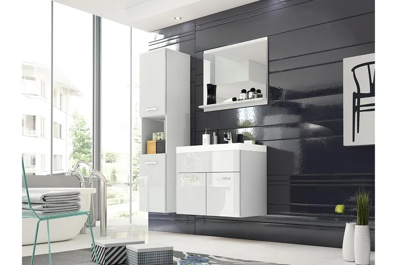 Badeværelsesmøbler Delorimier 35 cm - Hvid - Hus & renovering - Køkken & bad - Badeværelse - Badeværelsesmøbler - Komplette møbelpakker