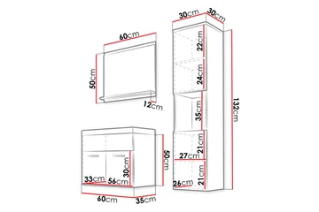 Badeværelsesmøbler Delorimier 35 cm - Hus & renovering - Køkken & bad - Badeværelse - Badeværelsesmøbler - Komplette møbelpakker