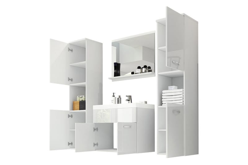 Badeværelsesmøbler - Hvid|Sort - Komplette møbelpakker