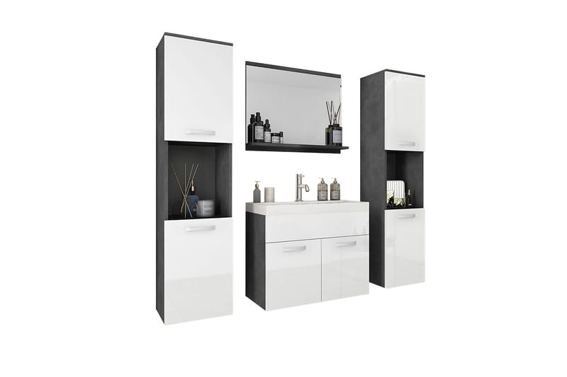 Badeværelsesmøbler, Hvid|Sort