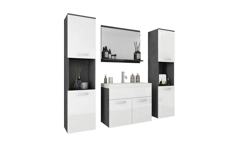 Badeværelsesmøbler, Hvid|Sort
