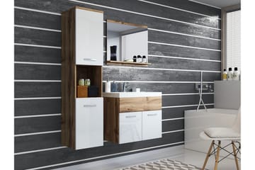 Badeværelsessæt Delorimier 57 cm - Hvid/Natur - Hus & renovering - Køkken & bad - Badeværelse - Badeværelsesmøbler - Komplette møbelpakker