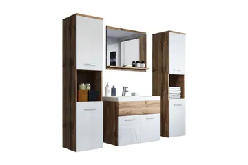 Badeværelsessæt Delorimier XL 68 cm - Hvid/Natur - Hus & renovering - Køkken & bad - Badeværelse - Badeværelsesmøbler - Komplette møbelpakker