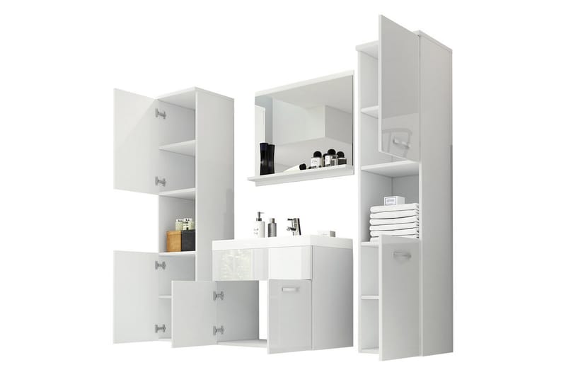 Badeværelsessæt Delorimier XL - Hvid - Hus & renovering - Køkken & bad - Badeværelse - Badeværelsesmøbler - Komplette møbelpakker