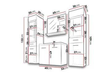 Galbally Badrumsmöbelset Brown - Hus & renovering - Køkken & bad - Badeværelse - Badeværelsesmøbler - Komplette møbelpakker