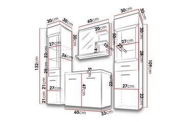 Galbally Badrumsmöbelset Brown - Hus & renovering - Køkken & bad - Badeværelse - Badeværelsesmøbler - Komplette møbelpakker