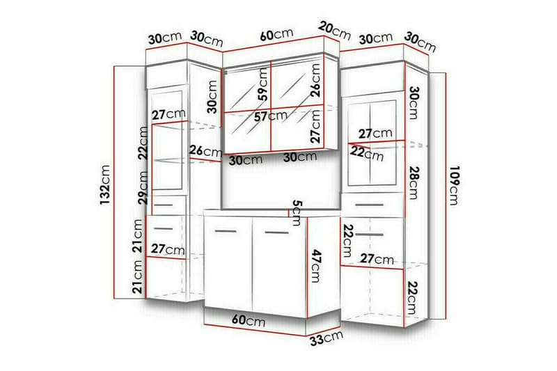 Galbally Badrumsmöbelset Brown - Hus & renovering - Køkken & bad - Badeværelse - Badeværelsesmøbler - Komplette møbelpakker
