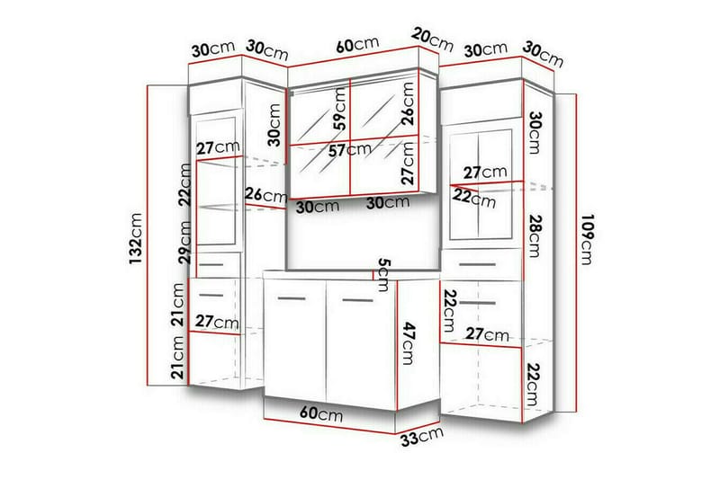 Galbally Badrumsmöbelset Brown - Hus & renovering - Køkken & bad - Badeværelse - Badeværelsesmøbler - Komplette møbelpakker
