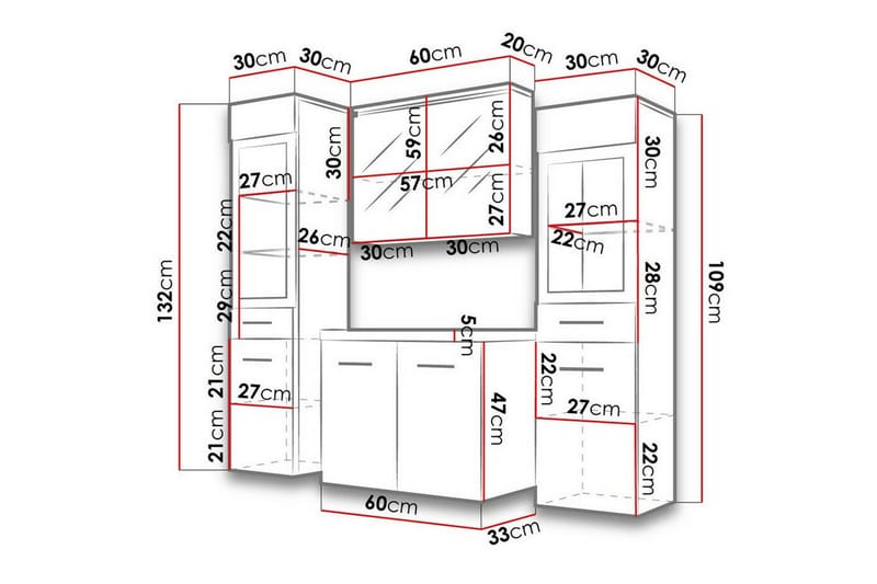 Galbally Badrumsmöbelset Grey - Hus & renovering - Køkken & bad - Badeværelse - Badeværelsesmøbler - Komplette møbelpakker