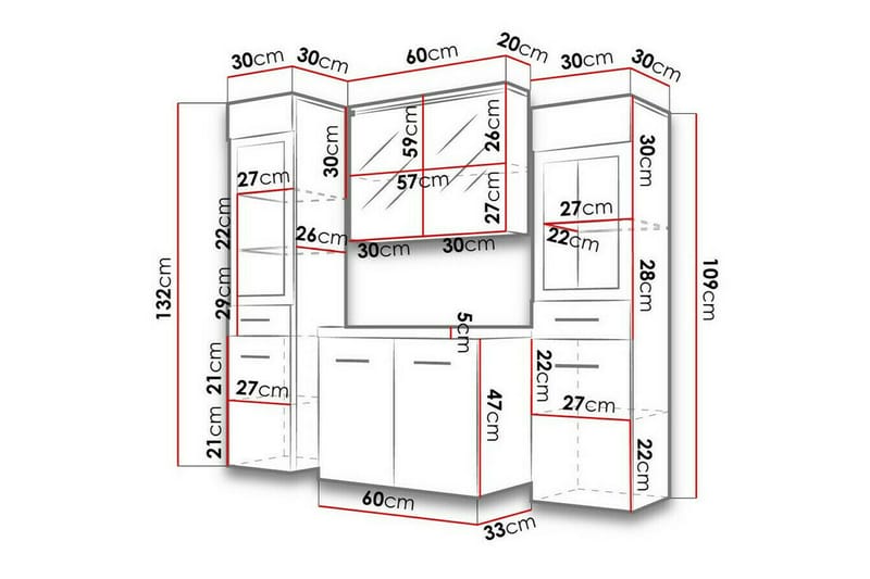 Galbally Badrumsmöbelset White - Hus & renovering - Køkken & bad - Badeværelse - Badeværelsesmøbler - Komplette møbelpakker