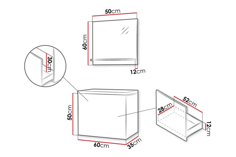 Kintore BadeværelseMøbelsæt - Sort - Hus & renovering - Køkken & bad - Badeværelse - Badeværelsesmøbler - Komplette møbelpakker