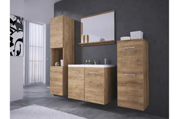 Malo Badeværelsessæt - Mørk Eg - Hus & renovering - Køkken & bad - Badeværelse - Badeværelsesmøbler - Komplette møbelpakker
