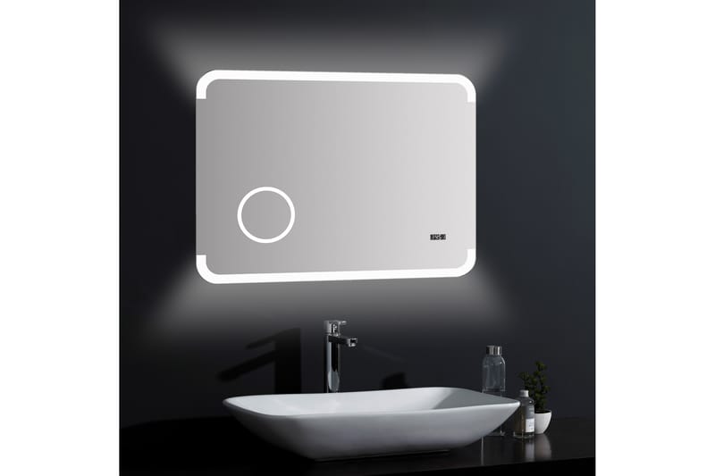 Liratorp Spejl 80x60 cm - Sølv - Badeværelsesspejl - Badeværelsesspejl med belysning
