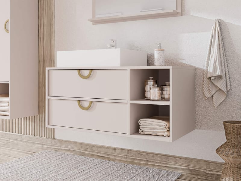 Merlinor badeværelseskommode - Beige - Hus & renovering - Køkken & bad - Badeværelse - Badeværelsesmøbler - Badeværelsesopbevaring
