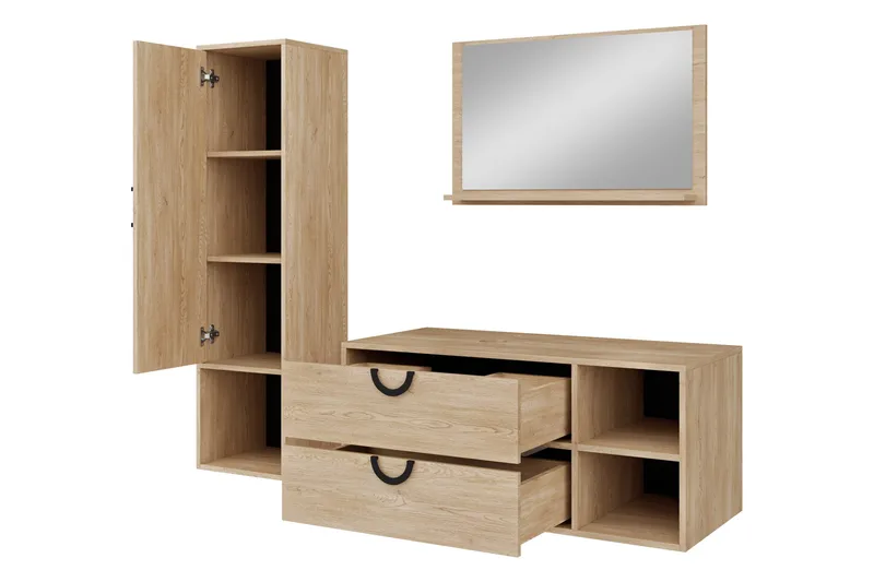 Merlinor Møbelsæt til Badeværelse - Beige - Hus & renovering - Køkken & bad - Badeværelse - Badeværelsesmøbler - Komplette møbelpakker