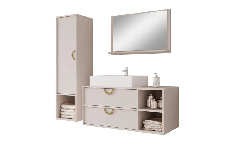 Merlinor Møbelsæt til Badeværelse, Beige