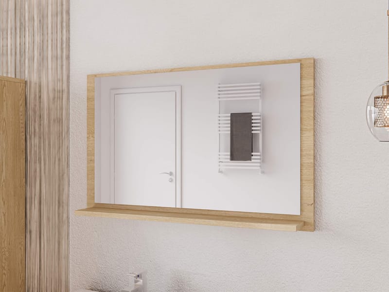Merlinor vægspejl 80 cm - lysebrun - Hus & renovering - Køkken & bad - Badeværelse - Badeværelsesmøbler - Badeværelsesspejl