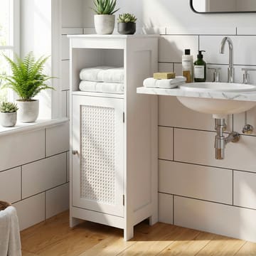 Morano badeværelsesskab 30x80 cm Wienerflet - hvid og sølvfarvet - Hus & renovering - Køkken & bad - Badeværelse - Badeværelsesmøbler - Badeværelsesskab