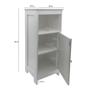 Morano badeværelsesskab 30x80 cm Wienerflet - hvid og sølvfarvet - Hus & renovering - Køkken & bad - Badeværelse - Badeværelsesmøbler - Badeværelsesskab