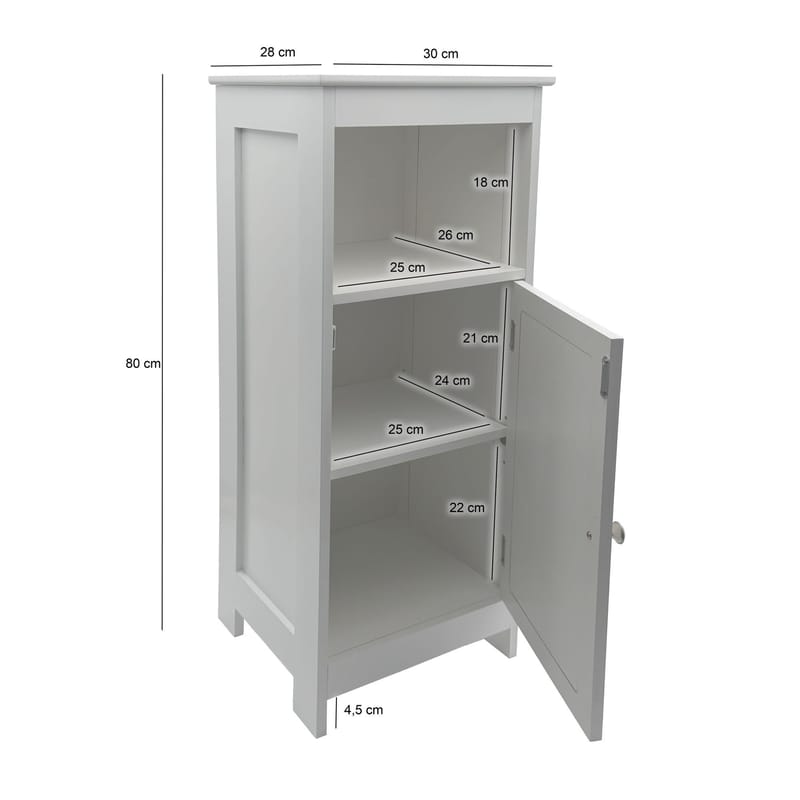 Morano badeværelsesskab 30x80 cm Wienerflet - hvid og sølvfarvet - Hus & renovering - Køkken & bad - Badeværelse - Badeværelsesmøbler - Badeværelsesskab