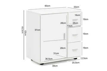 Paityn badeværelsesskab 60x33 cm - Hvid - Hus & renovering - Køkken & bad - Badeværelse - Badeværelsesmøbler - Underskab badeværelse