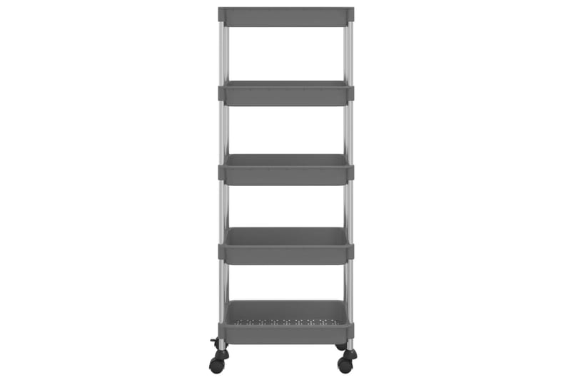 køkkenvogn med 5 hylder 40x22x116 cm jern og ABS grå - Grå - Hus & renovering - Køkken & bad - Badeværelse - Badeværelsesmøbler - Rullevogn badeværelse