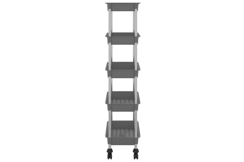 køkkenvogn med 5 hylder 40x22x116 cm jern og ABS grå - Grå - Hus & renovering - Køkken & bad - Badeværelse - Badeværelsesmøbler - Rullevogn badeværelse
