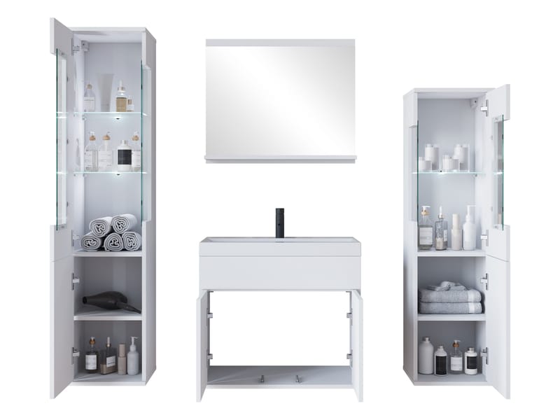 Serlin Badeværelsesmøbelsæt med LED-belysning - Hus & renovering - Køkken & bad - Badeværelse - Badeværelsesmøbler - Komplette møbelpakker